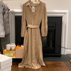 Mango belted button down maxi dress